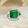 12ct Asscher Cut Emerald Bold Engagement Ring
