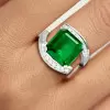 12ct Asscher Cut Emerald Bold Engagement Ring