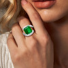 12ct Asscher Cut Emerald Bold Engagement Ring