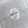 5ct Oval Cut White Sapphire Simple Engagement Ring