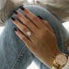 5ct Oval Cut White Sapphire Simple Engagement Ring