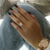 5ct Oval Cut White Sapphire Simple Engagement Ring