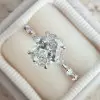 5ct Oval Cut White Sapphire Simple Engagement Ring