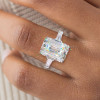 5ct Emerald Cut White Sapphire Engagement Ring