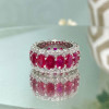 12ctw Oval Cut Ruby Eternity Ring Wedding Band