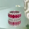12ctw Oval Cut Ruby Eternity Ring Wedding Band