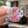 11ct Cushion Cut Pink Sapphire Three Stone Engagement Ring