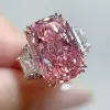 11ct Cushion Cut Pink Sapphire Three Stone Engagement Ring