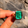 8.4ct Emerald Cut Emerald Simple Classic Engagement Ring