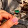 8.4ct Emerald Cut Emerald Simple Classic Engagement Ring