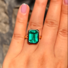 8.4ct Emerald Cut Emerald Simple Classic Engagement Ring
