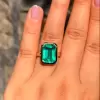 8.4ct Emerald Cut Emerald Simple Classic Engagement Ring