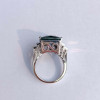 32ct Radiant Cut Green Tourmaline Vintage Cocktail Ring