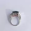 32ct Radiant Cut Green Tourmaline Vintage Cocktail Ring