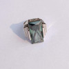 32ct Radiant Cut Green Tourmaline Vintage Cocktail Ring