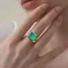 5.2ct Emerald Cut Emerald Engagement Ring
