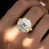 6.8ct Round Cut White Sapphire Halo Engagement Ring