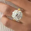 6.8ct Round Cut White Sapphire Halo Engagement Ring