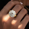 6.8ct Round Cut White Sapphire Halo Engagement Ring