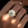 6.8ct Round Cut White Sapphire Halo Engagement Ring