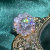 6.8ct Round Cut White Sapphire Halo Engagement Ring