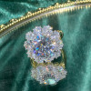 6.8ct Round Cut White Sapphire Halo Engagement Ring