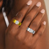 2.5ct Tension Set Round Cut White Sapphire Engagement Ring
