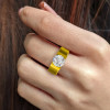 2.5ct Tension Set Round Cut White Sapphire Engagement Ring