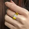 2.5ct Tension Set Round Cut White Sapphire Engagement Ring
