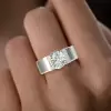 2.5ct Tension Set Round Cut White Sapphire Engagement Ring