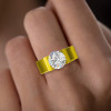 2.5ct Tension Set Round Cut White Sapphire Engagement Ring