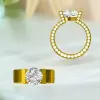 2.5ct Tension Set Round Cut White Sapphire Engagement Ring