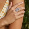 19ctw Pear Cut White Sapphire Two Stone Engagement Ring