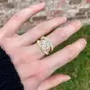 4.2ct Round Cut Two Tone Split Shank Engagement Ring