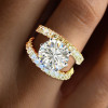 4.2ct Round Cut Two Tone Split Shank Engagement Ring