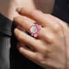 3ct Halo Round Cut White Sapphire Wedding Ring Set