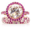 3ct Halo Round Cut White Sapphire Wedding Ring Set