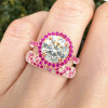 3ct Halo Round Cut White Sapphire Wedding Ring Set
