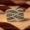 3.5ctw Champagne Sapphire Twist Wedding Band