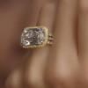 6.5ct East West Halo Emerald Cut White Sapphire Engagement Ring