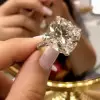 14ct Cushion Cut White Sapphire Engagement Ring