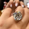 14ct Cushion Cut White Sapphire Engagement Ring