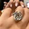 14ct Cushion Cut White Sapphire Engagement Ring