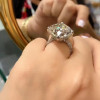 14ct Cushion Cut White Sapphire Engagement Ring
