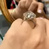 14ct Cushion Cut White Sapphire Engagement Ring
