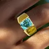 2.5ct Simple Classic Emerald Cut Aquamarine Engagement Ring