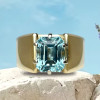 2.5ct Simple Classic Emerald Cut Aquamarine Engagement Ring