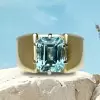 2.5ct Simple Classic Emerald Cut Aquamarine Engagement Ring