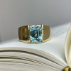 2.5ct Simple Classic Emerald Cut Aquamarine Engagement Ring