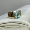 2.5ct Simple Classic Emerald Cut Aquamarine Engagement Ring